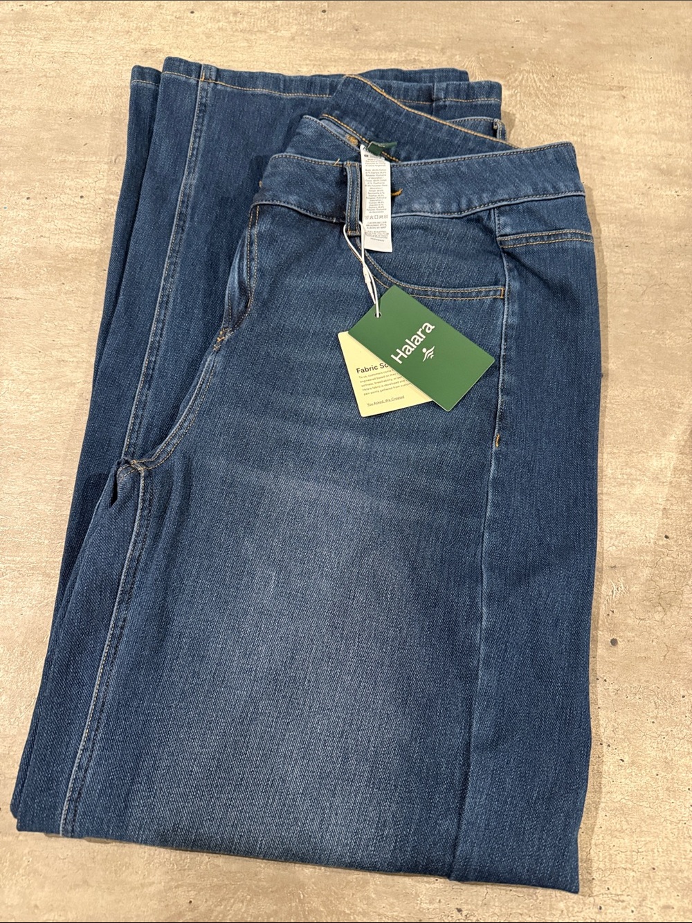 HALARA Dark Blue Straight-Leg Jeans